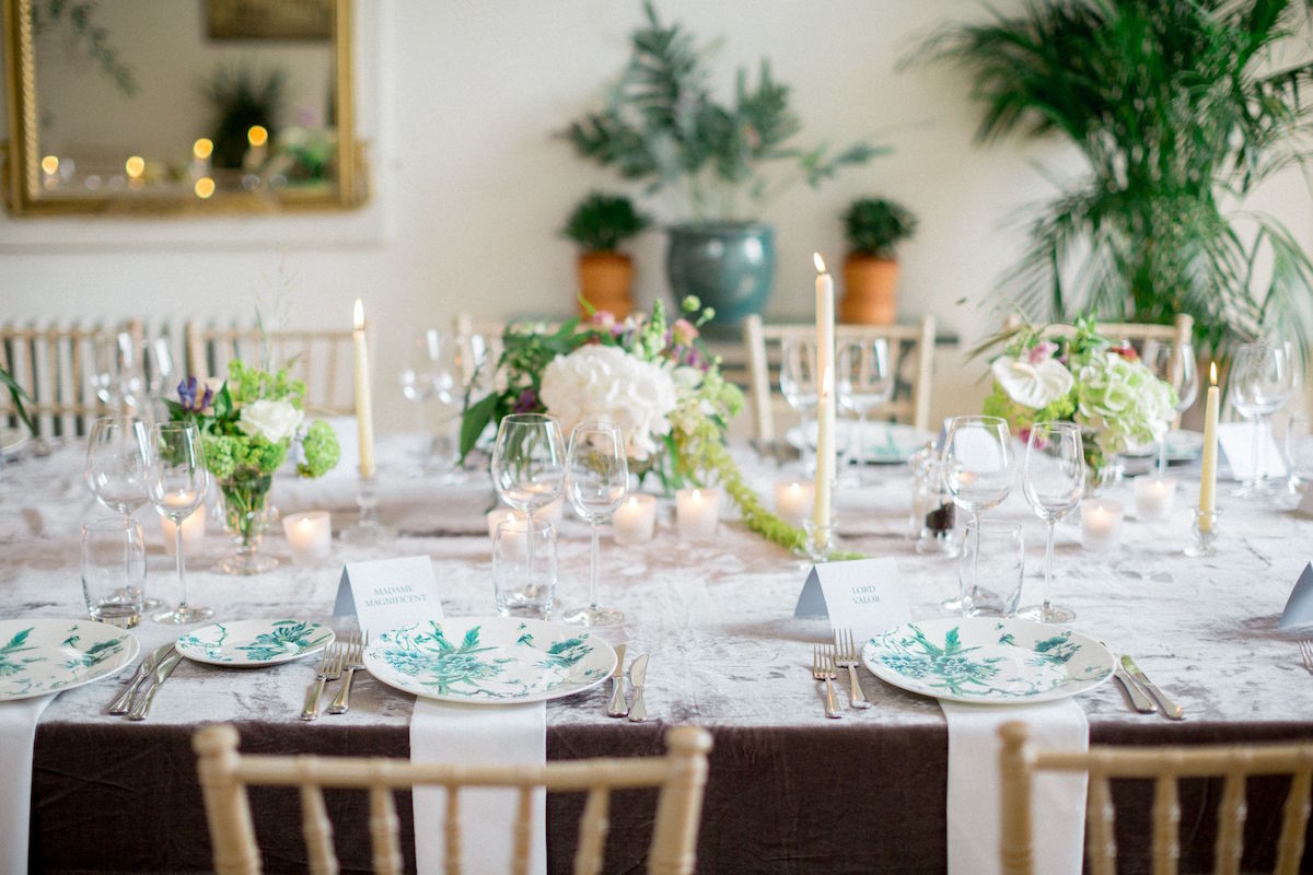 Gloster House wedding reception table décor