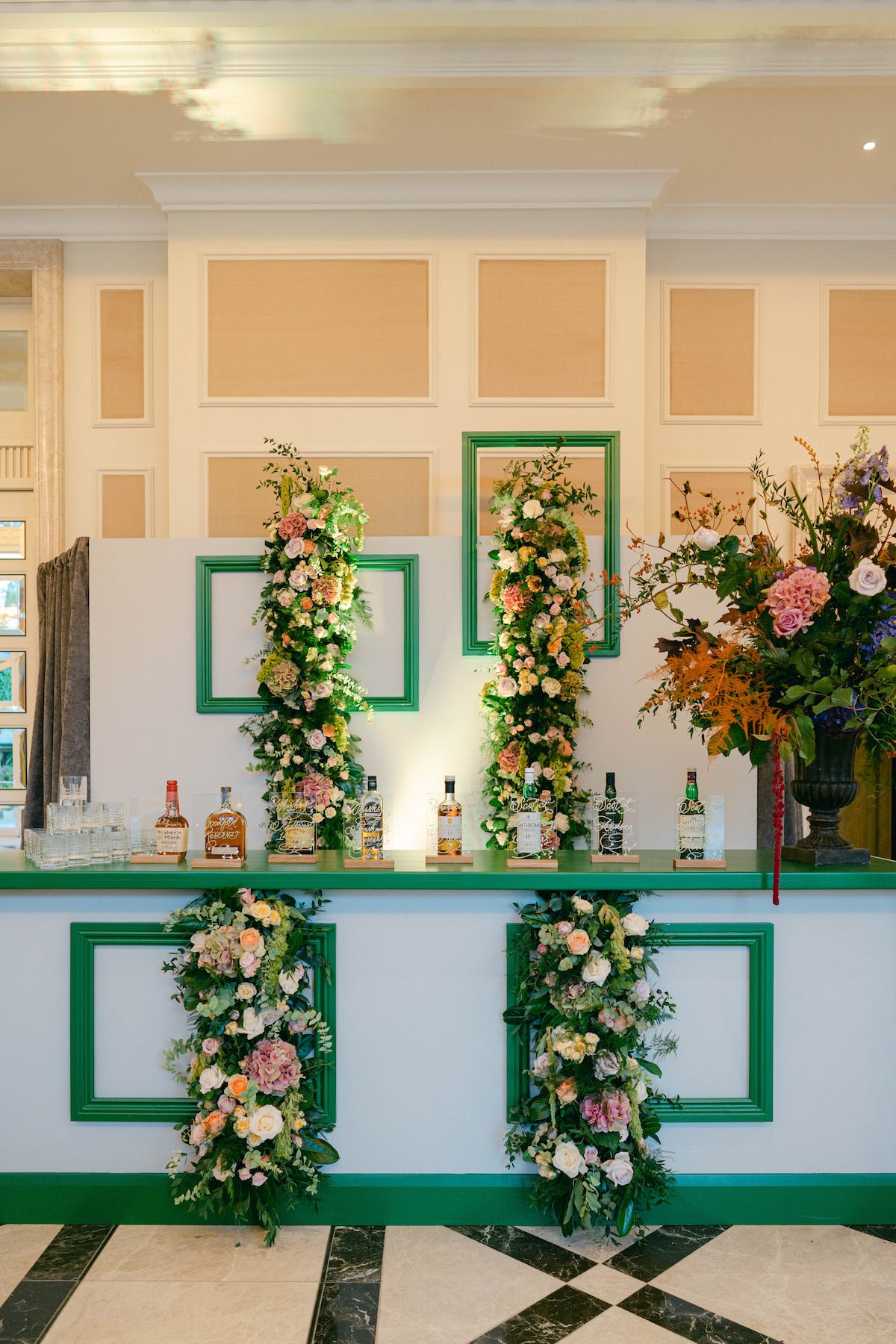 floral bar décor wedding