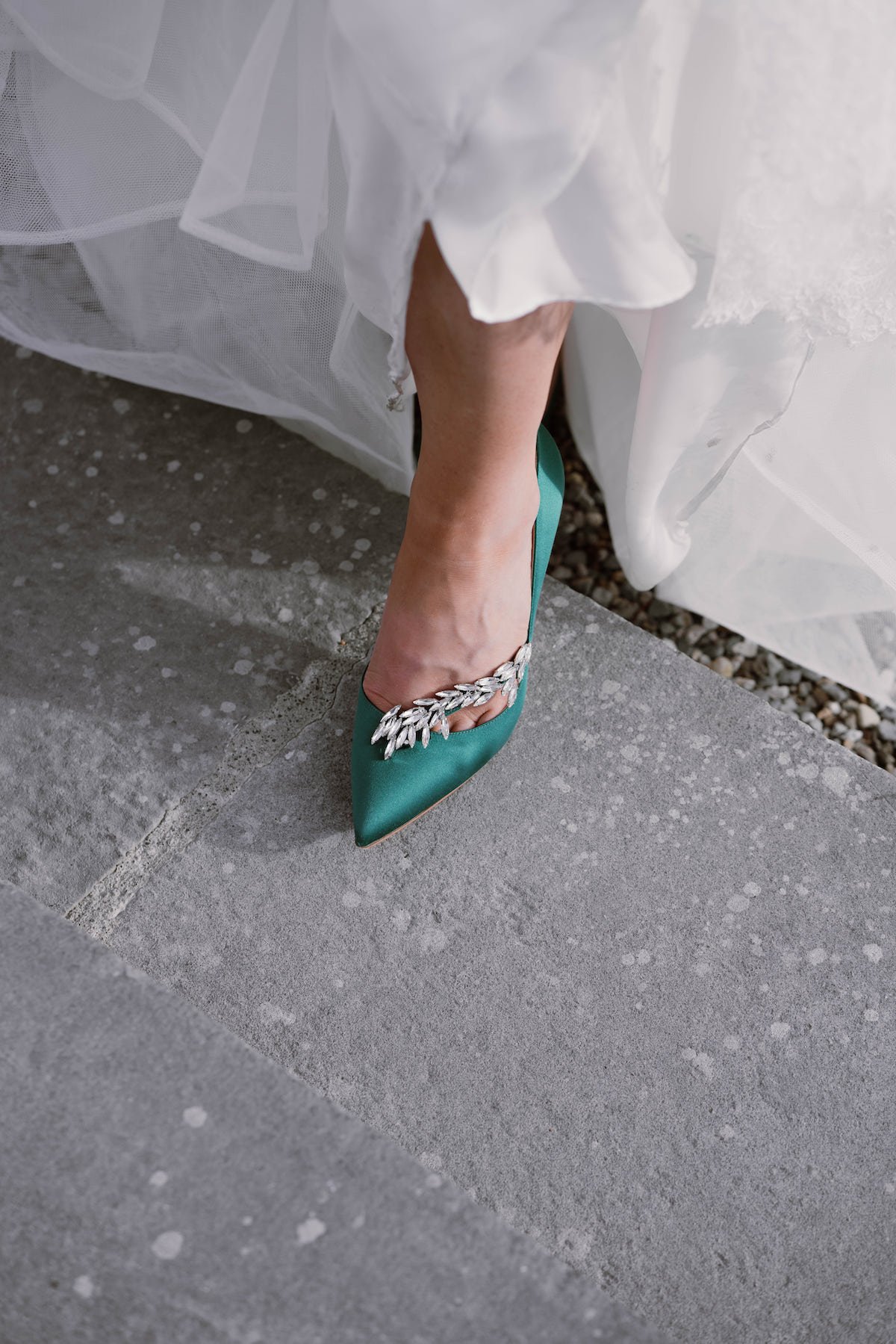Manolo Blahnik green wedding shoes Irish wedding